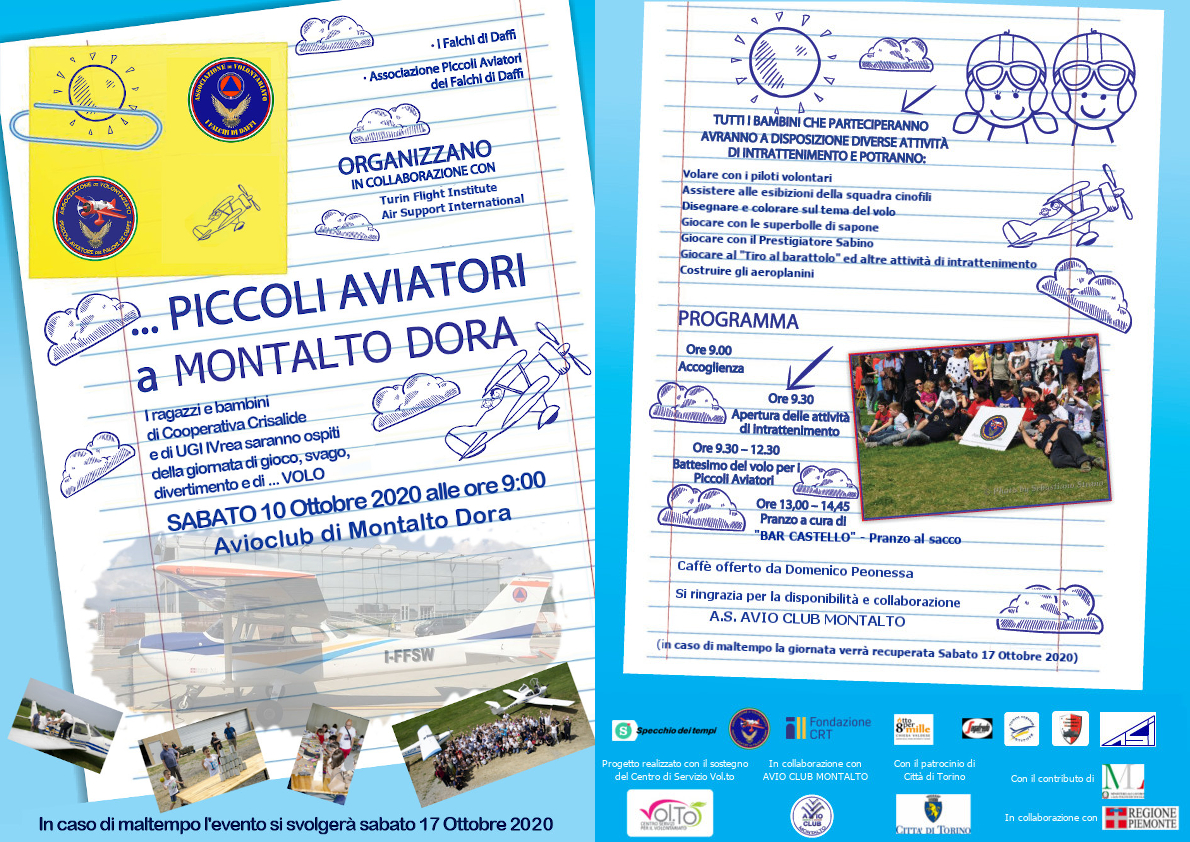 Piccoli aviatori a Montalto Dora - Locandina e programma definitivo