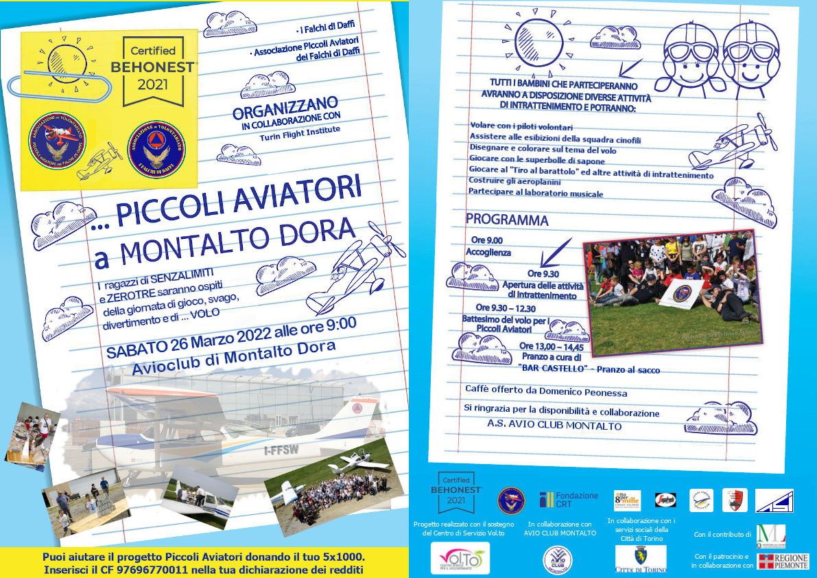 Piccoli aviatori a Montalto Dora - Locandina e programma definitivo